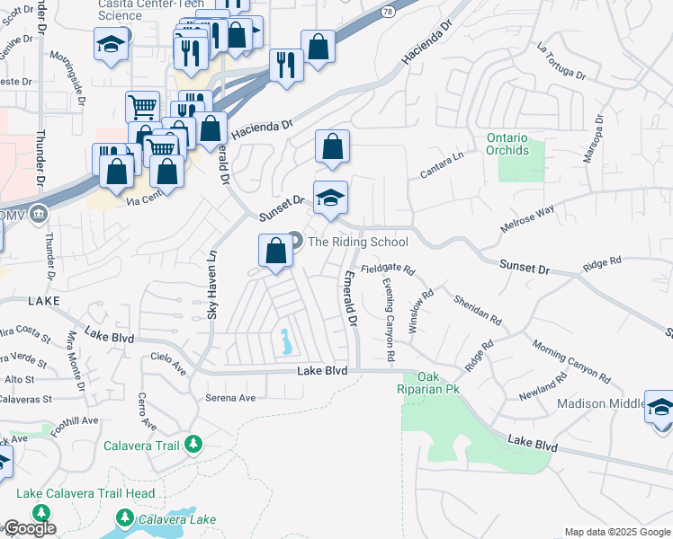 map of restaurants, bars, coffee shops, grocery stores, and more near 4463 Garnet Lane in Oceanside