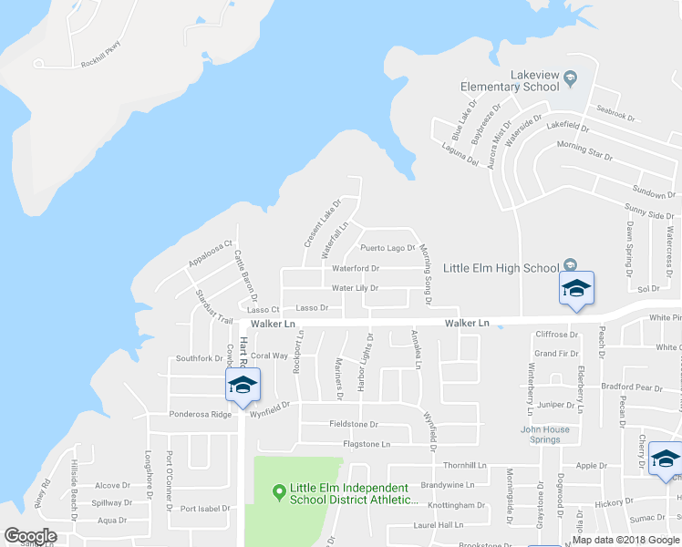 map of restaurants, bars, coffee shops, grocery stores, and more near 1316 Waterford Drive in Little Elm