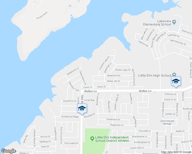 map of restaurants, bars, coffee shops, grocery stores, and more near 1266 Waterford Drive in Little Elm