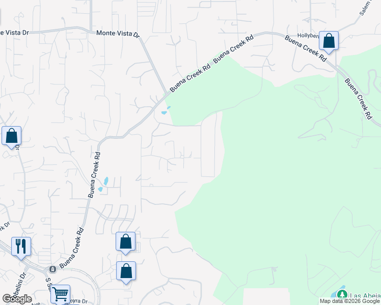 map of restaurants, bars, coffee shops, grocery stores, and more near 2360 Lone Oak Lane in Vista