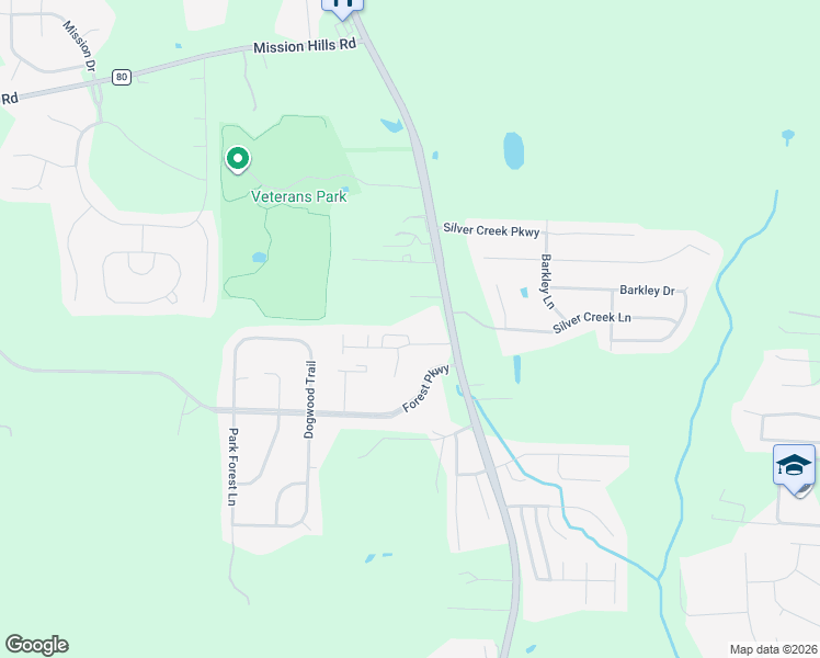 map of restaurants, bars, coffee shops, grocery stores, and more near 206 Park Village Circle in Alabaster