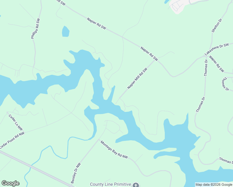 map of restaurants, bars, coffee shops, grocery stores, and more near 144 Napier Mill Road Southwest in Eatonton