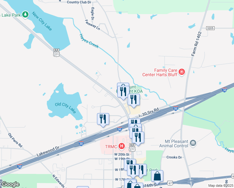 map of restaurants, bars, coffee shops, grocery stores, and more near 2330 North Jefferson Avenue in Mount Pleasant