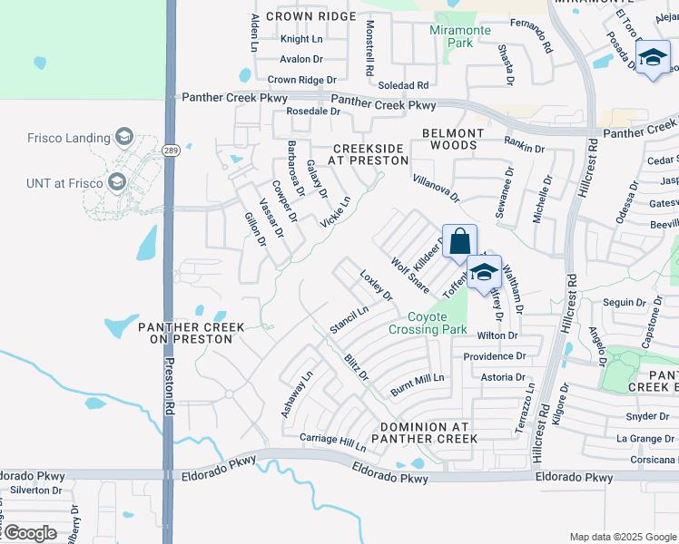 map of restaurants, bars, coffee shops, grocery stores, and more near 10076 Tisbury Drive in Frisco