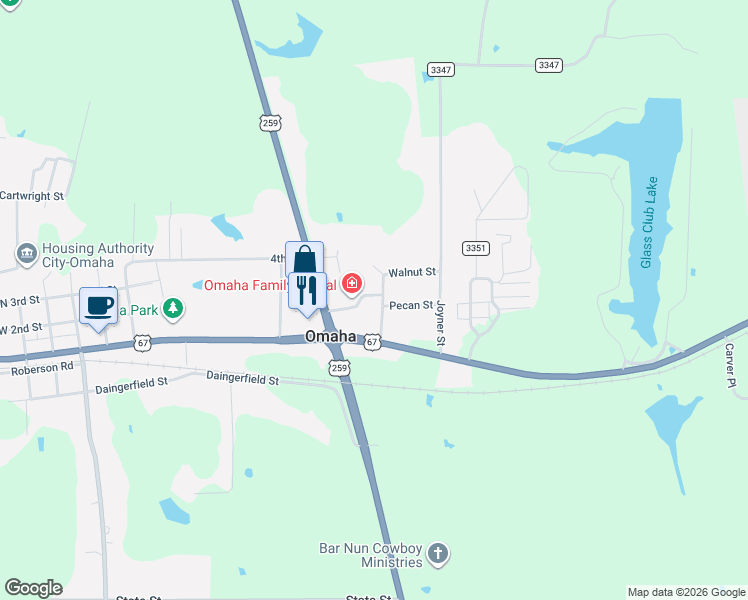 map of restaurants, bars, coffee shops, grocery stores, and more near 107 Giles Street in Omaha