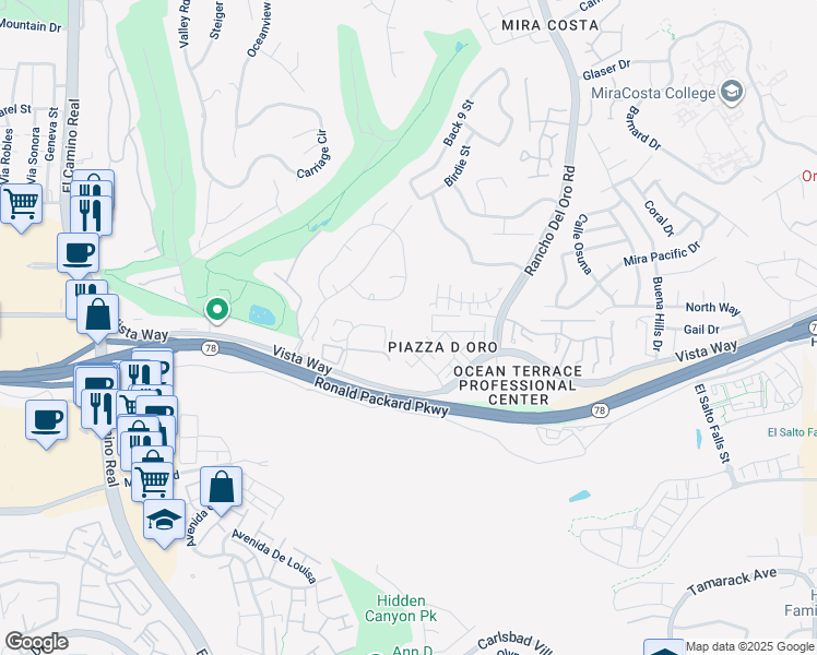 map of restaurants, bars, coffee shops, grocery stores, and more near 2316 Paseo De Laura in Oceanside
