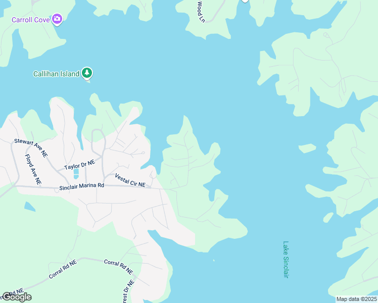 map of restaurants, bars, coffee shops, grocery stores, and more near 305 Sinclair Marina Road in Milledgeville