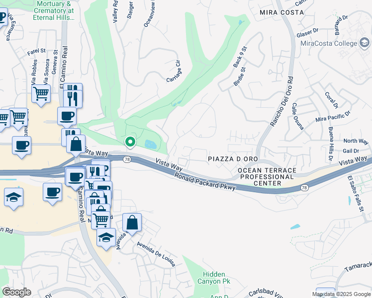 map of restaurants, bars, coffee shops, grocery stores, and more near 2344 Snead Drive in Oceanside