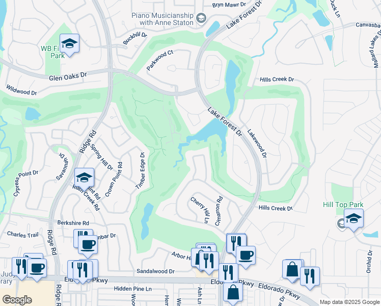 map of restaurants, bars, coffee shops, grocery stores, and more near 2112 Old McGarrah Road in McKinney