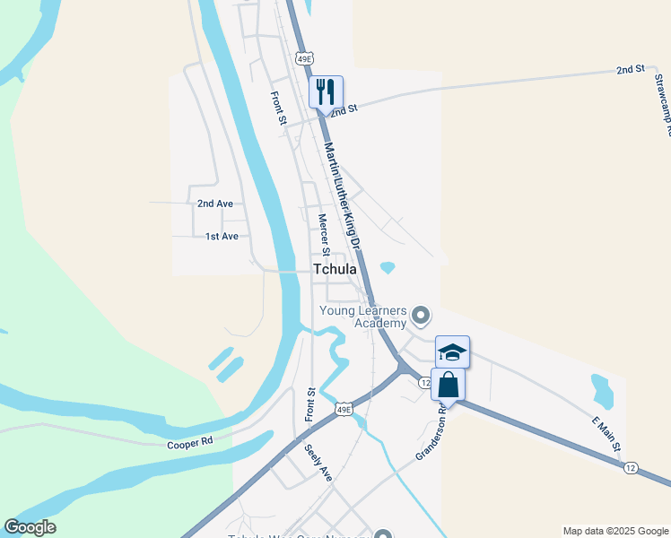 map of restaurants, bars, coffee shops, grocery stores, and more near in Tchula