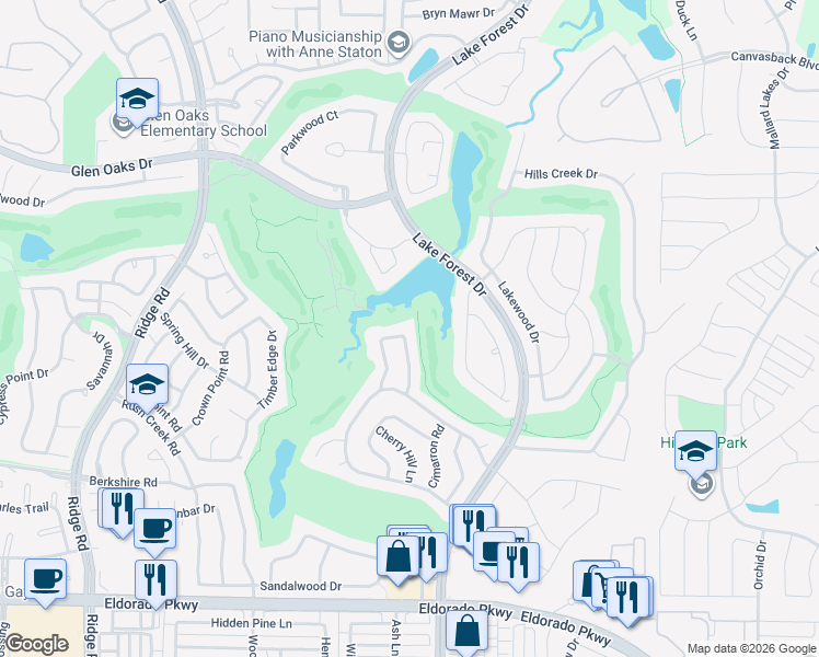 map of restaurants, bars, coffee shops, grocery stores, and more near 2100 Old McGarrah Road in McKinney