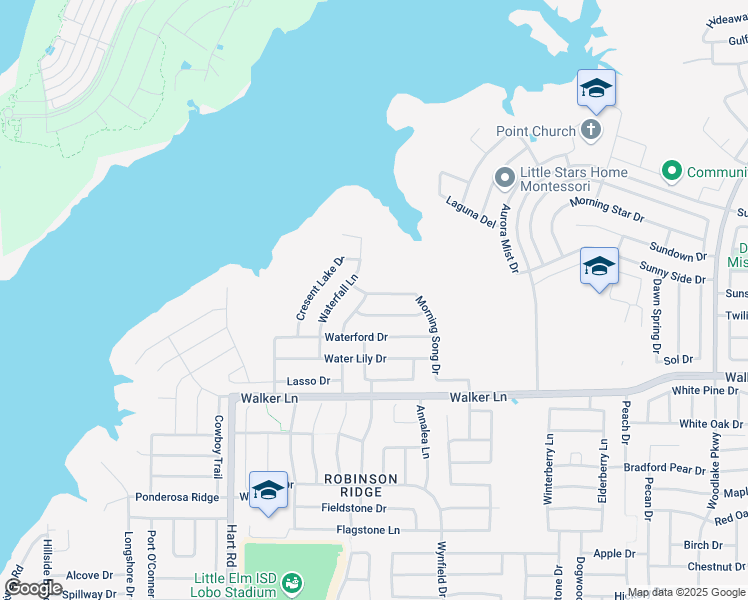 map of restaurants, bars, coffee shops, grocery stores, and more near 1404 Whitewater Drive in Little Elm