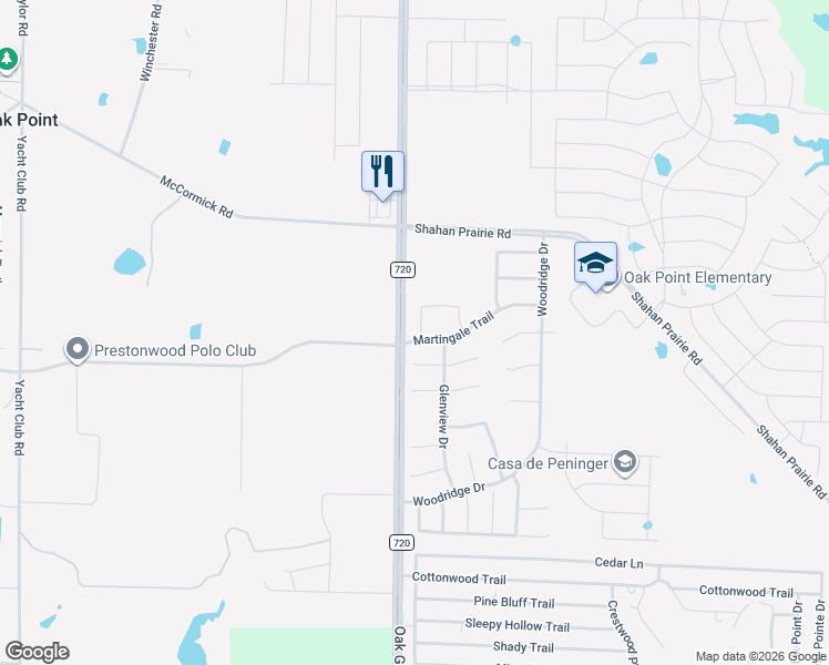 map of restaurants, bars, coffee shops, grocery stores, and more near 290 Wilmette Avenue in Oak Point