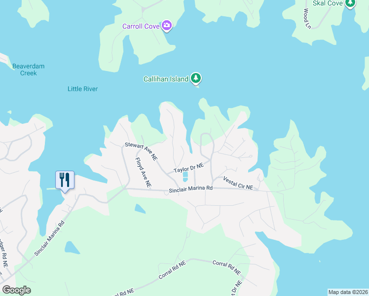 map of restaurants, bars, coffee shops, grocery stores, and more near 113 Harriett Circle Northeast in Milledgeville