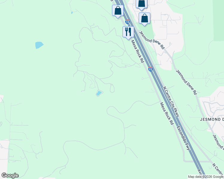 map of restaurants, bars, coffee shops, grocery stores, and more near 1444 Windsong Lane in Escondido