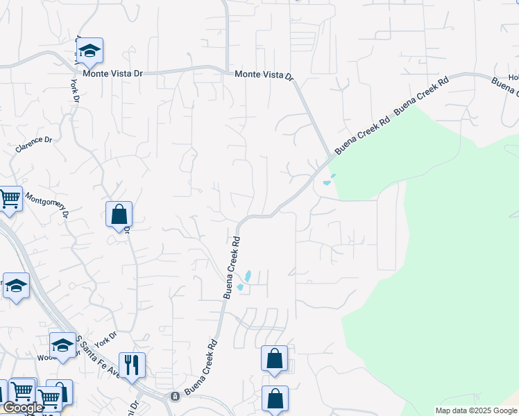 map of restaurants, bars, coffee shops, grocery stores, and more near 1285 Hidden Oaks Trail in Vista