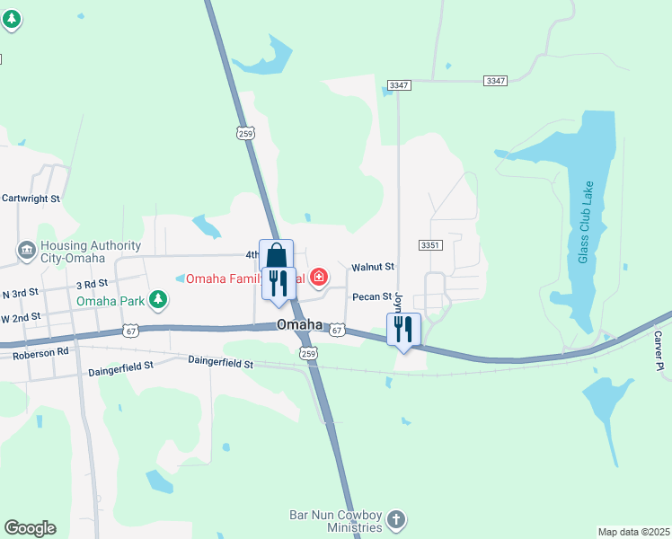 map of restaurants, bars, coffee shops, grocery stores, and more near 107 Giles Street in Omaha
