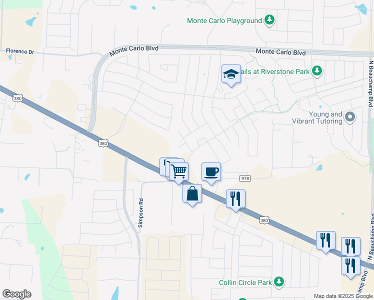 map of restaurants, bars, coffee shops, grocery stores, and more near 3000 Hidden Meadow Lane in Princeton