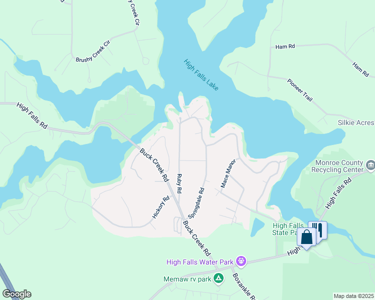 map of restaurants, bars, coffee shops, grocery stores, and more near 598 Lakeshore Drive in Jackson