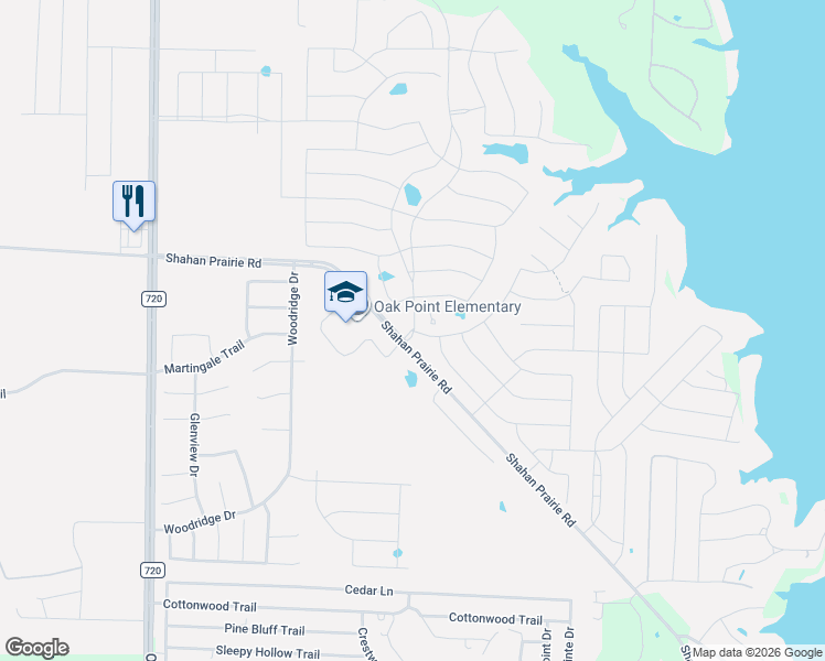 map of restaurants, bars, coffee shops, grocery stores, and more near 9600 Rubicon Trail in Little Elm