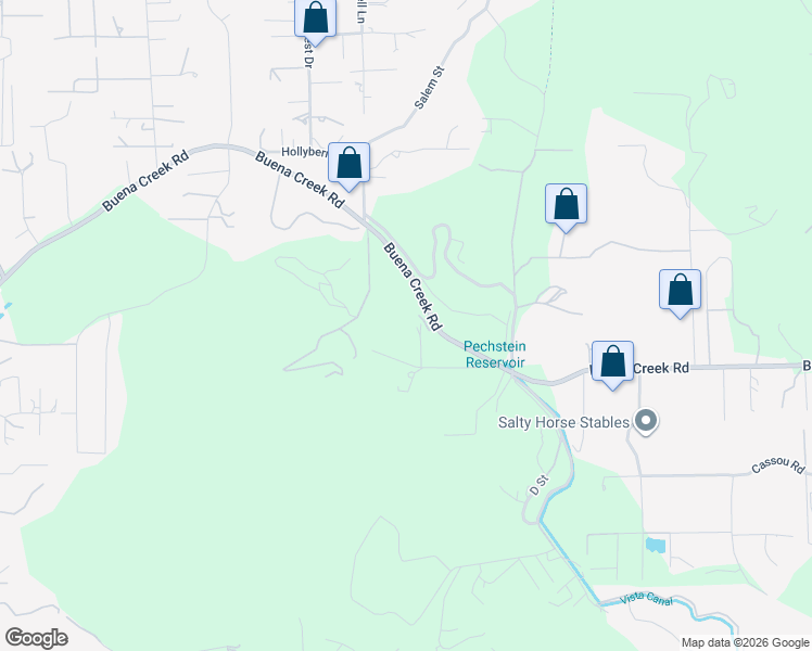 map of restaurants, bars, coffee shops, grocery stores, and more near 3709 Buena Creek Road in Vista