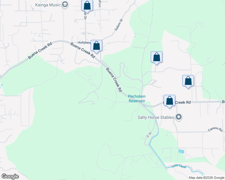 map of restaurants, bars, coffee shops, grocery stores, and more near 3709 Buena Creek Road in Vista