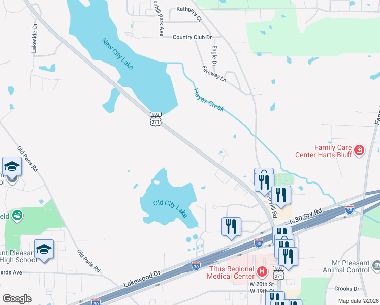 map of restaurants, bars, coffee shops, grocery stores, and more near 2431 North Jefferson Avenue in Mount Pleasant
