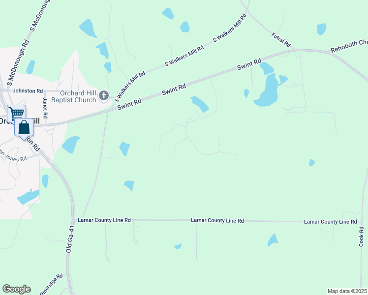 map of restaurants, bars, coffee shops, grocery stores, and more near 80 Green Acres Road in Griffin
