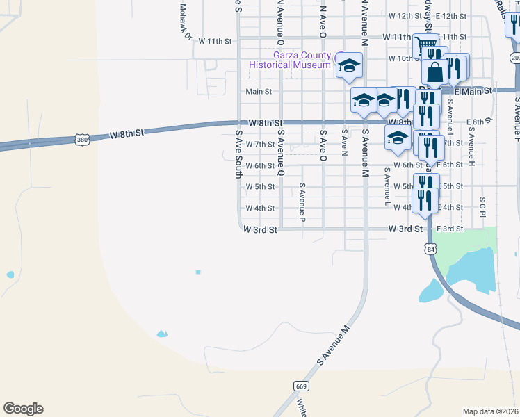 map of restaurants, bars, coffee shops, grocery stores, and more near 901 West 4th Street in Post