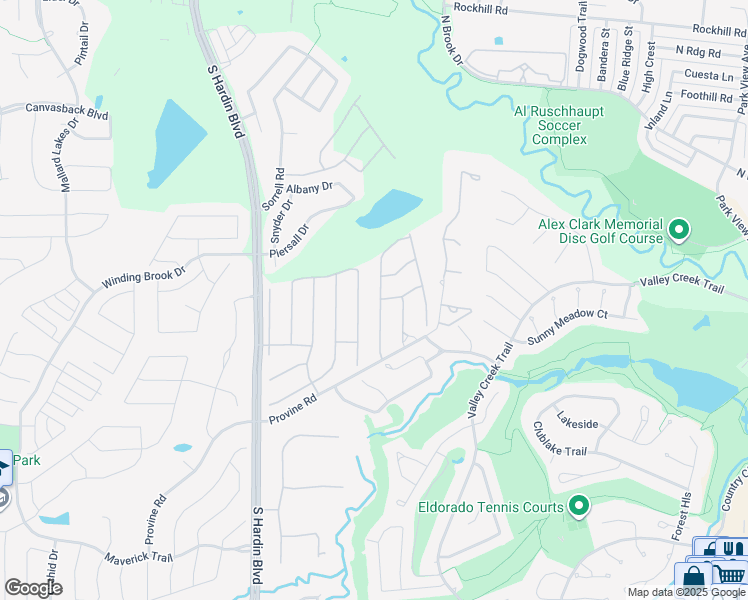 map of restaurants, bars, coffee shops, grocery stores, and more near 1405 Brimwood Drive in McKinney