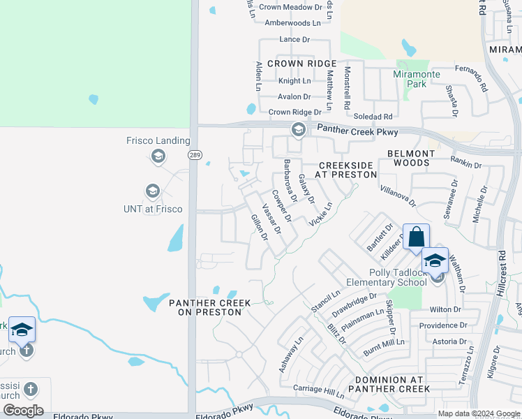 map of restaurants, bars, coffee shops, grocery stores, and more near 12985 Vassar Drive in Frisco