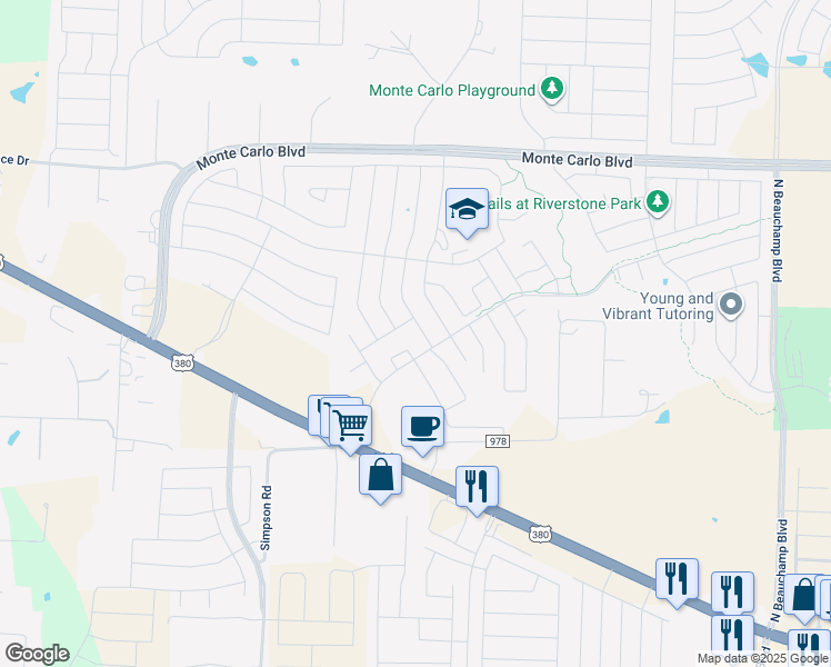 map of restaurants, bars, coffee shops, grocery stores, and more near 2012 Meadow View Drive in Princeton