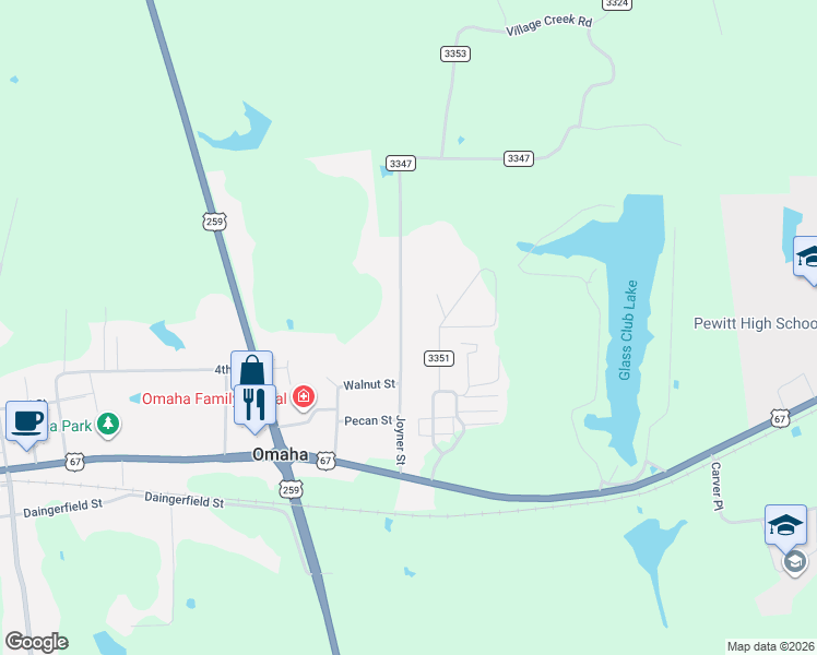 map of restaurants, bars, coffee shops, grocery stores, and more near 406 Joyner Street in Omaha