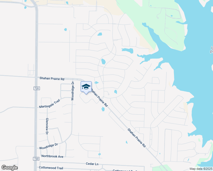 map of restaurants, bars, coffee shops, grocery stores, and more near 9712 Forester Trail in Oak Point