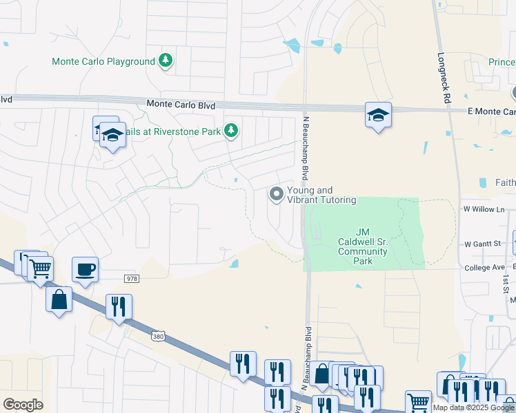 map of restaurants, bars, coffee shops, grocery stores, and more near 1011 Emerald Drive in Princeton