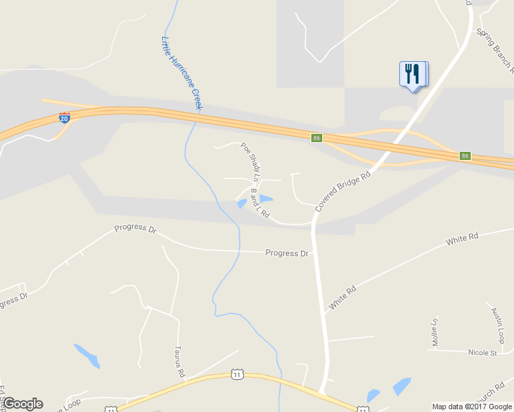 map of restaurants, bars, coffee shops, grocery stores, and more near 16276 B and L Road in Cottondale