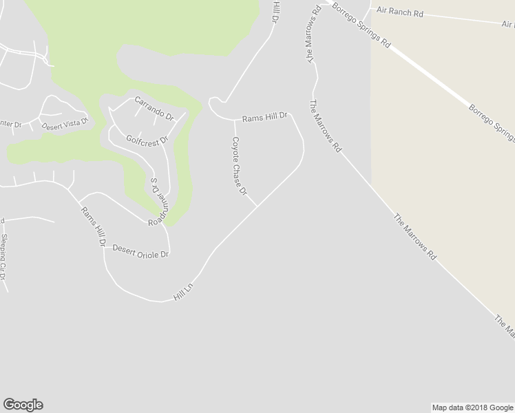 map of restaurants, bars, coffee shops, grocery stores, and more near Rams Hill Drive & Hill Lane in Borrego Springs