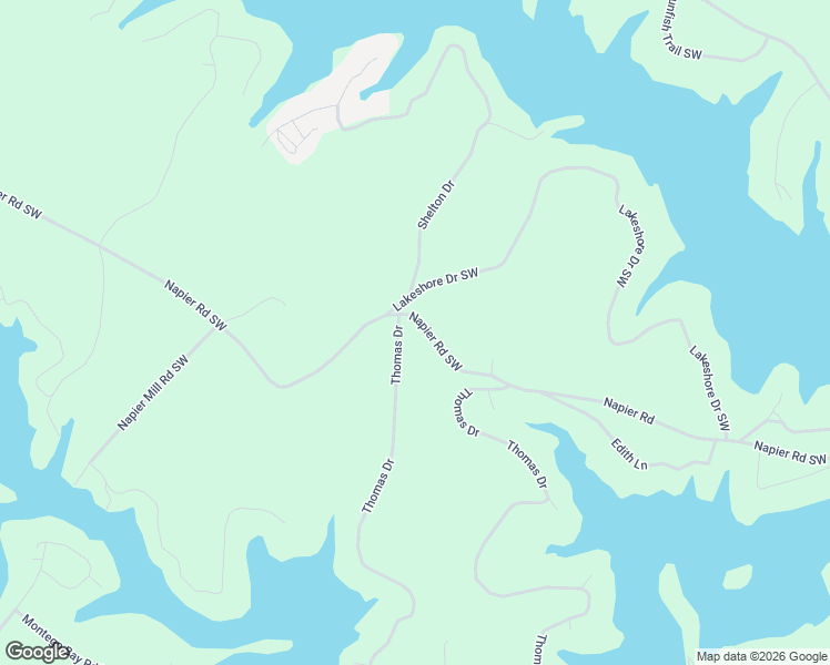 map of restaurants, bars, coffee shops, grocery stores, and more near 270 Napier Road Southwest in Eatonton