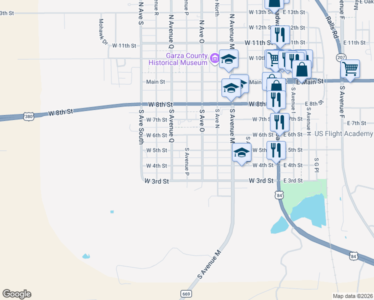 map of restaurants, bars, coffee shops, grocery stores, and more near 700 West 5th Street in Post