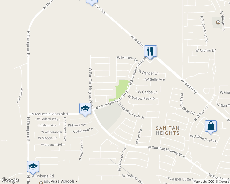 map of restaurants, bars, coffee shops, grocery stores, and more near 33773 North Barbara Drive in Queen Creek