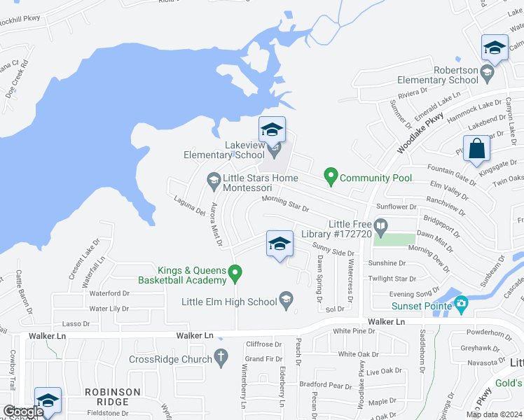 map of restaurants, bars, coffee shops, grocery stores, and more near 1955 Sundown Drive in Little Elm