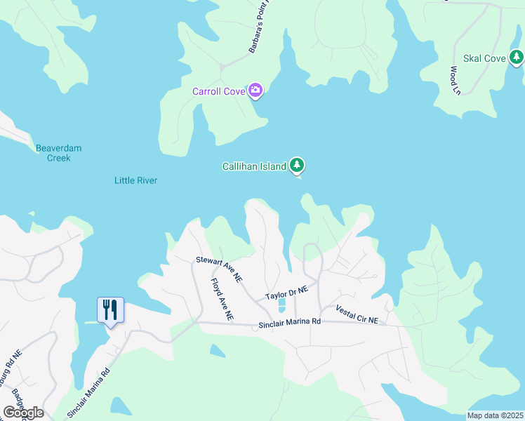 map of restaurants, bars, coffee shops, grocery stores, and more near 149 Grimes Road Northeast in Milledgeville