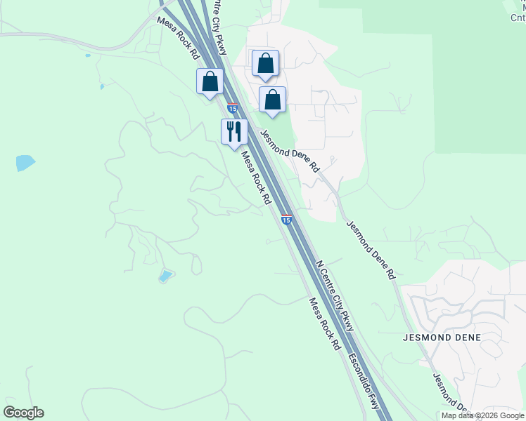 map of restaurants, bars, coffee shops, grocery stores, and more near 1530 Windsong Lane in Escondido