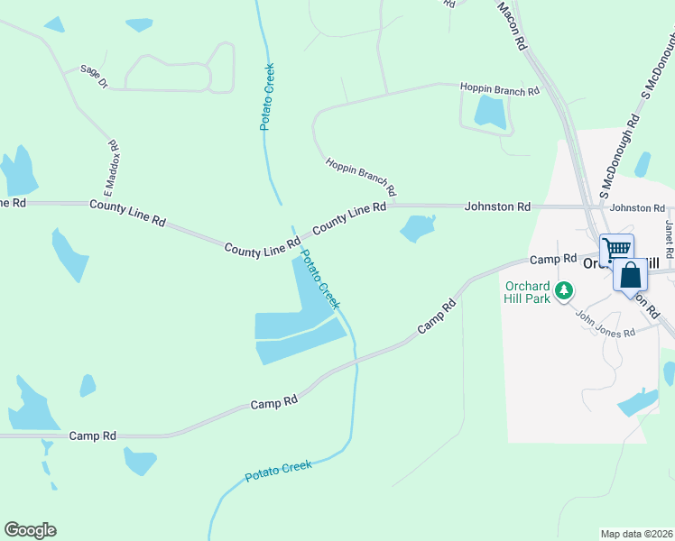 map of restaurants, bars, coffee shops, grocery stores, and more near 1156 County Line Road in Griffin