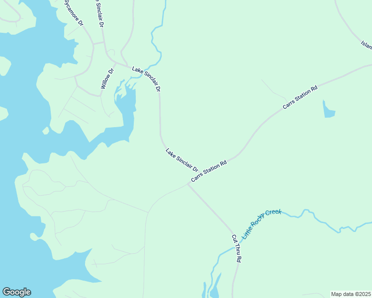 map of restaurants, bars, coffee shops, grocery stores, and more near 38 Lake Sinclair Drive in Sparta