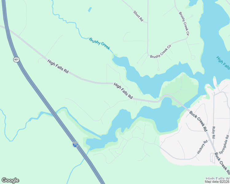 map of restaurants, bars, coffee shops, grocery stores, and more near 1045 High Falls Road in Jackson