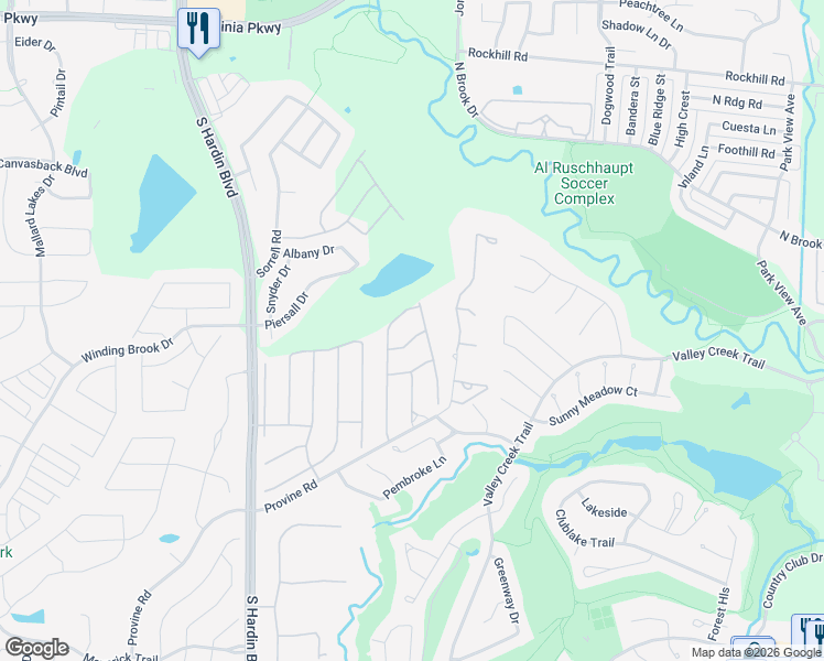 map of restaurants, bars, coffee shops, grocery stores, and more near 2709 Lakesedge Drive in McKinney