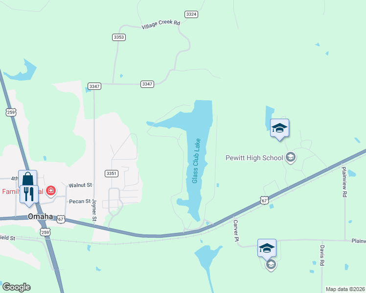 map of restaurants, bars, coffee shops, grocery stores, and more near Omaha Drive in Omaha