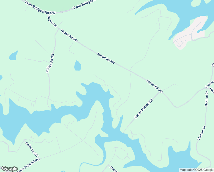 map of restaurants, bars, coffee shops, grocery stores, and more near Napier Drive in Putnam County