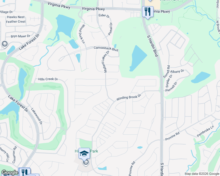 map of restaurants, bars, coffee shops, grocery stores, and more near 4008 Oxbow Drive in McKinney